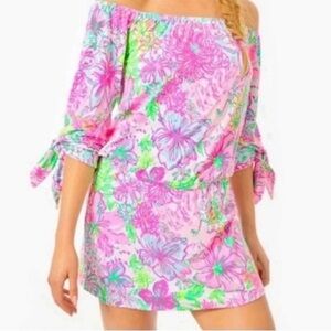 Lilly Pulitzer Pink Floral Off-Shoulder Romper